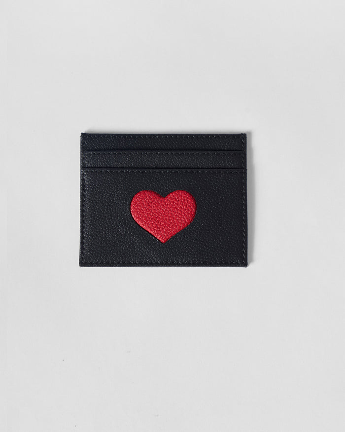 Everyday Heart Card Holder - Black & Red