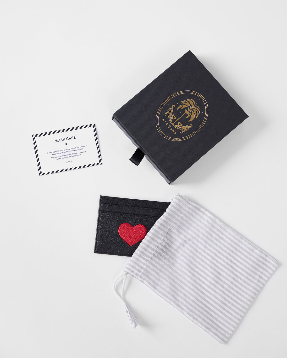 Everyday Heart Card Holder - Black & Red