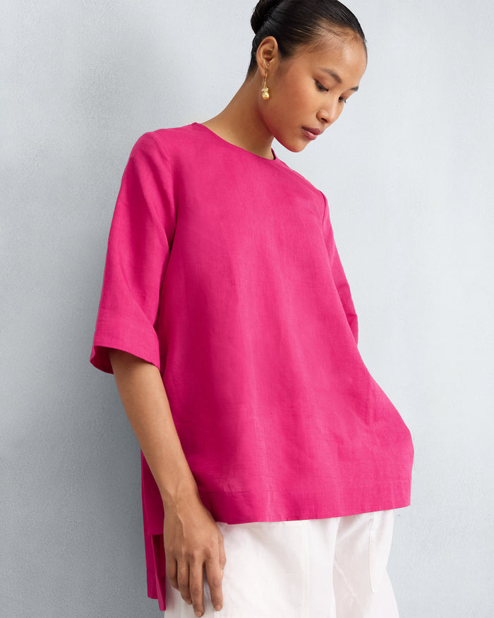 High Slit Top - Fuchsia