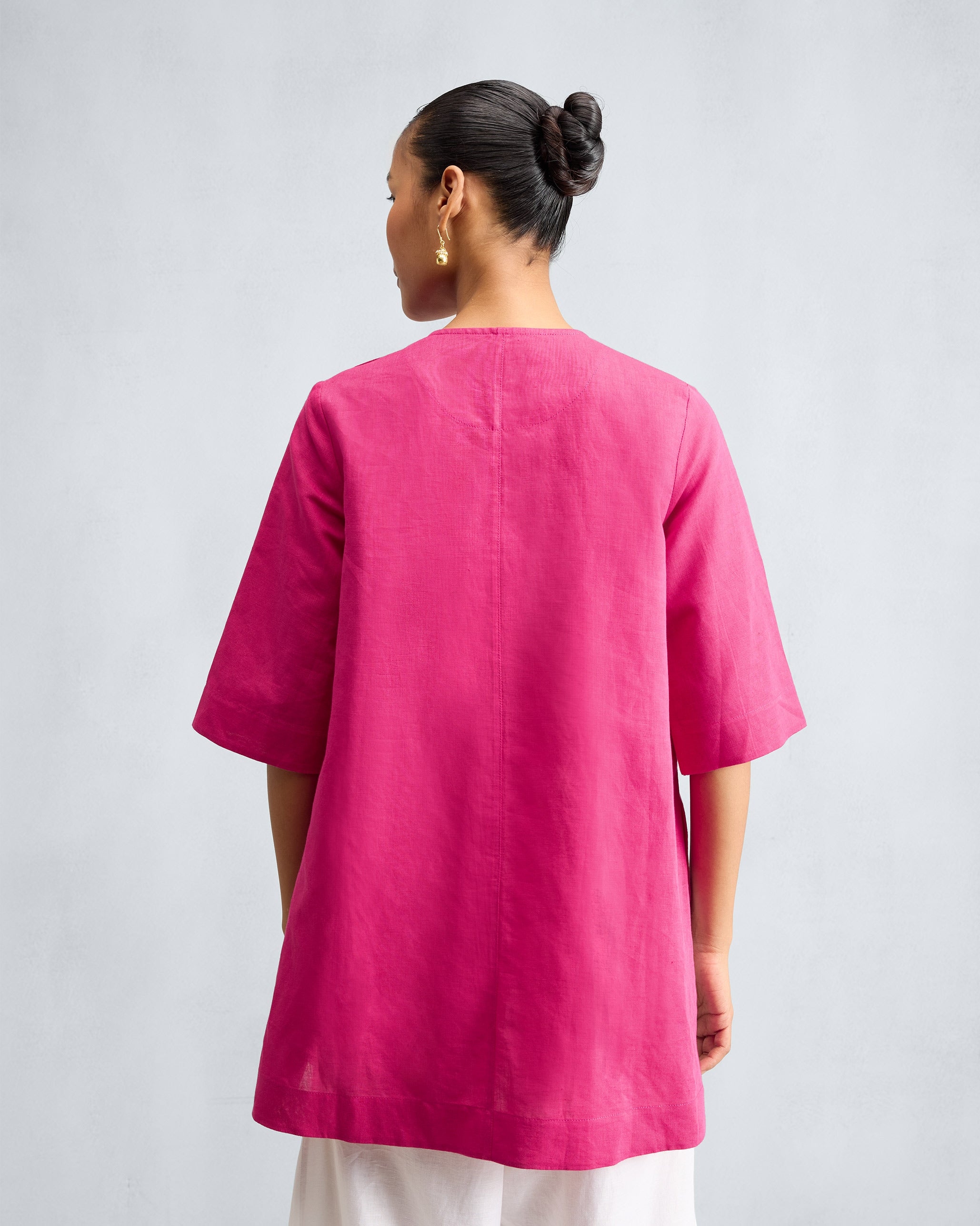 High Slit Top - Fuchsia