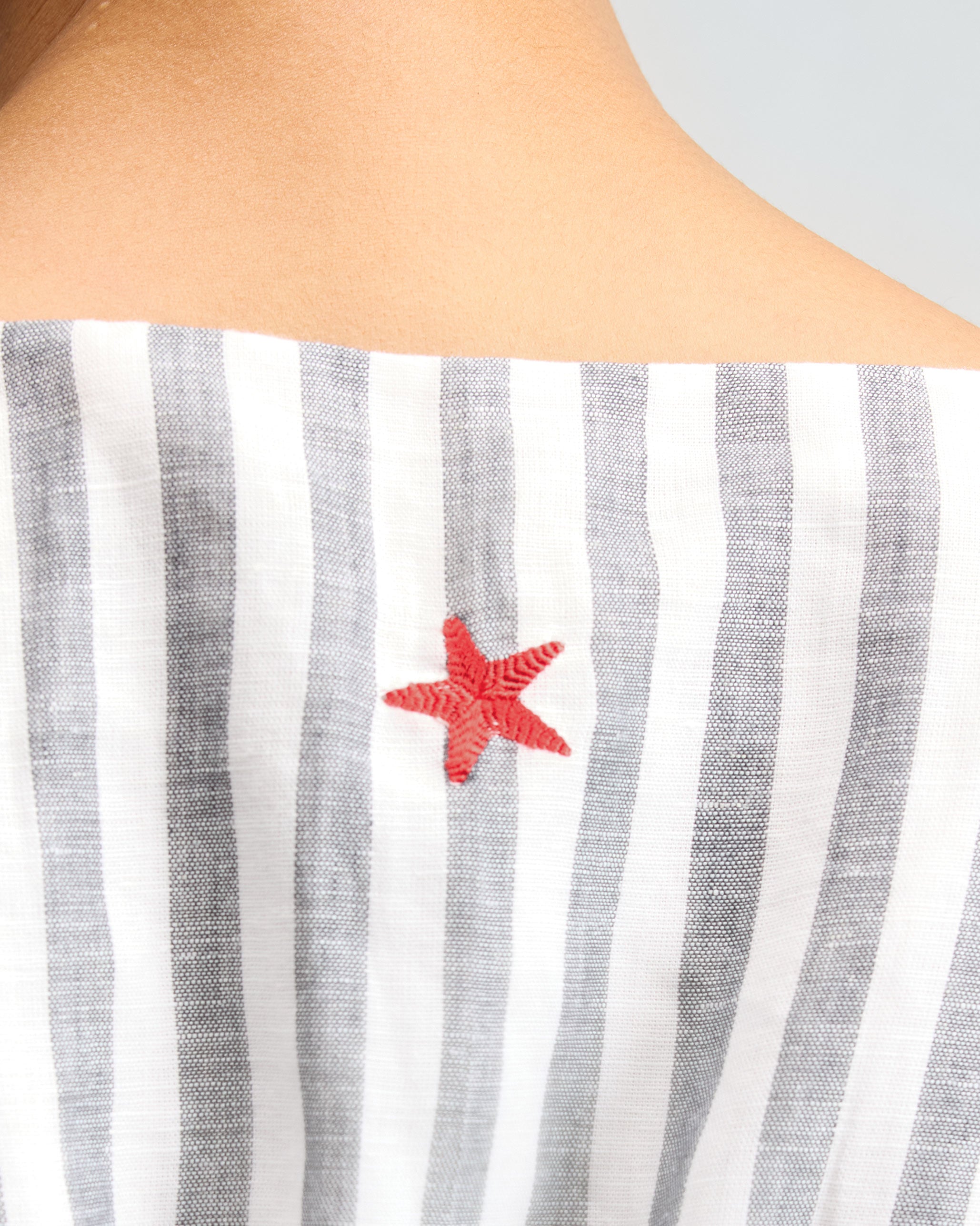 Short Racerback Dress - Charcoal & White Stripes