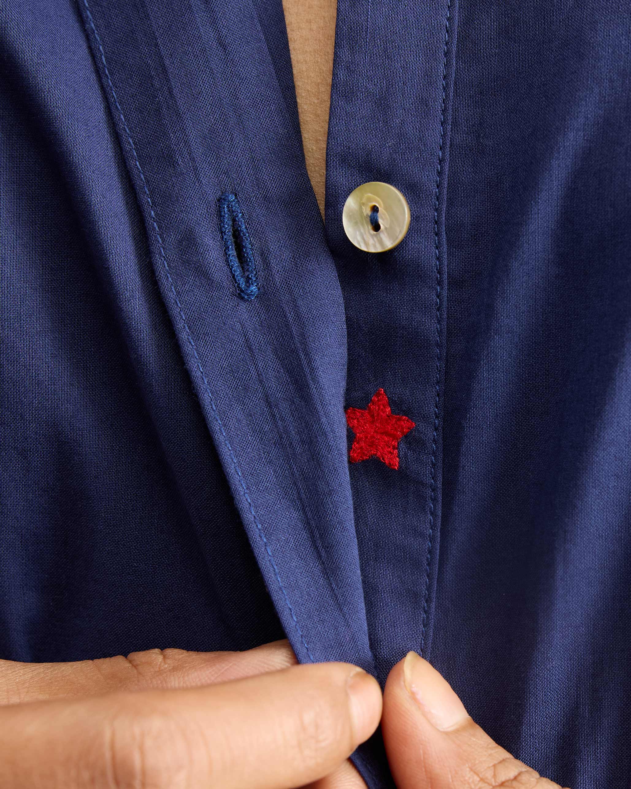 Basic Mid Length Kurta - Ink Blue