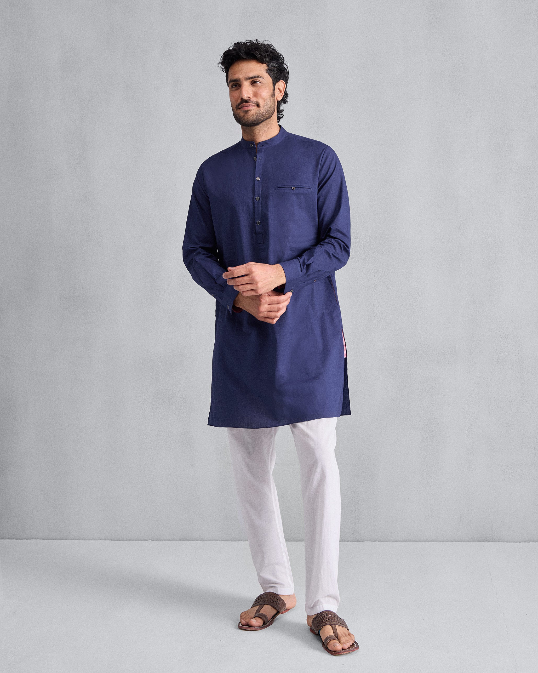 Pondicherry Kurta - Ink Blue