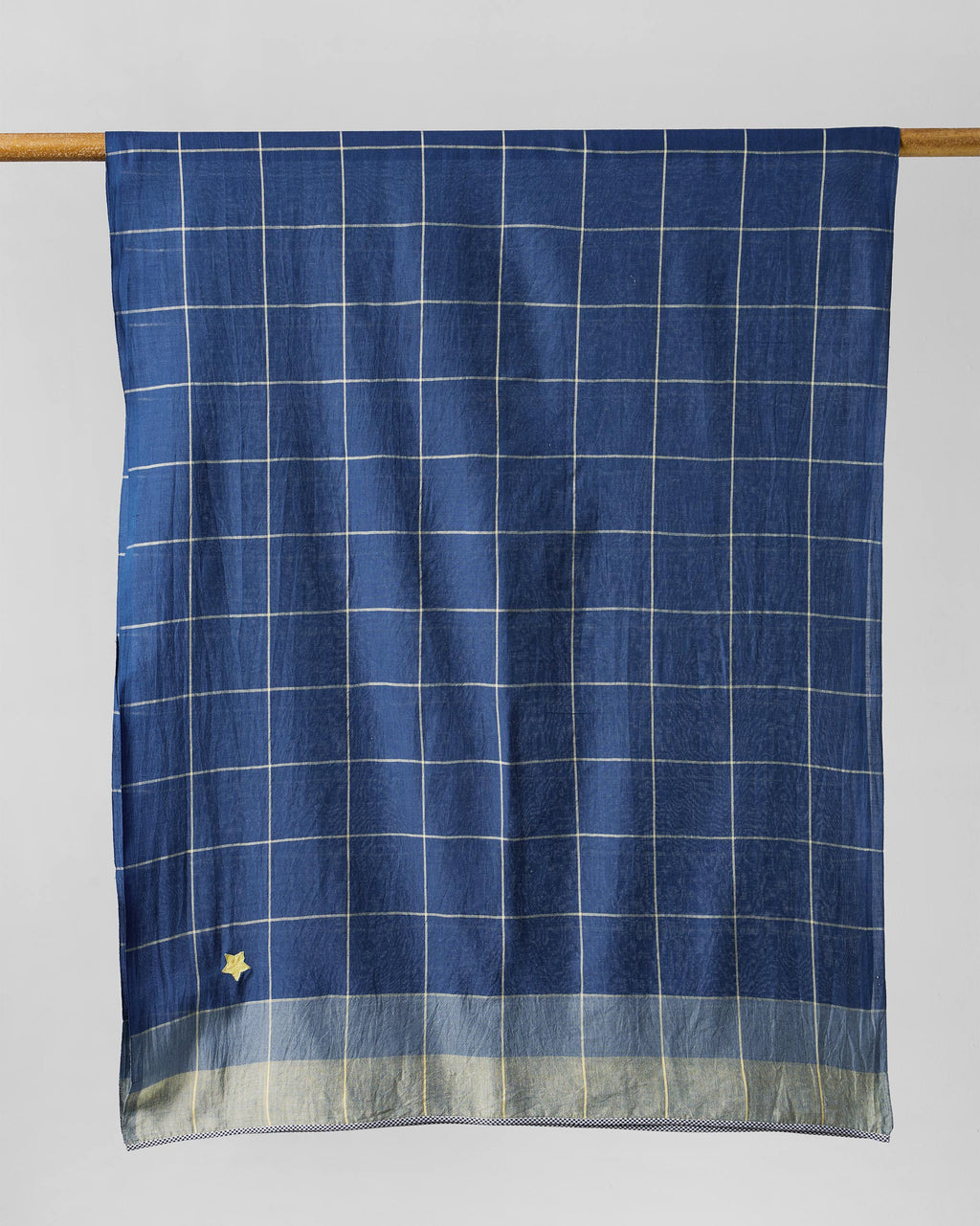 Windowpane Checks Scarf - Dark Blue – Nicobar