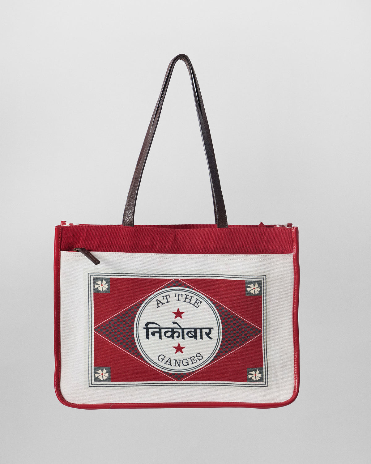 Ganges Tote - Ivory & Red