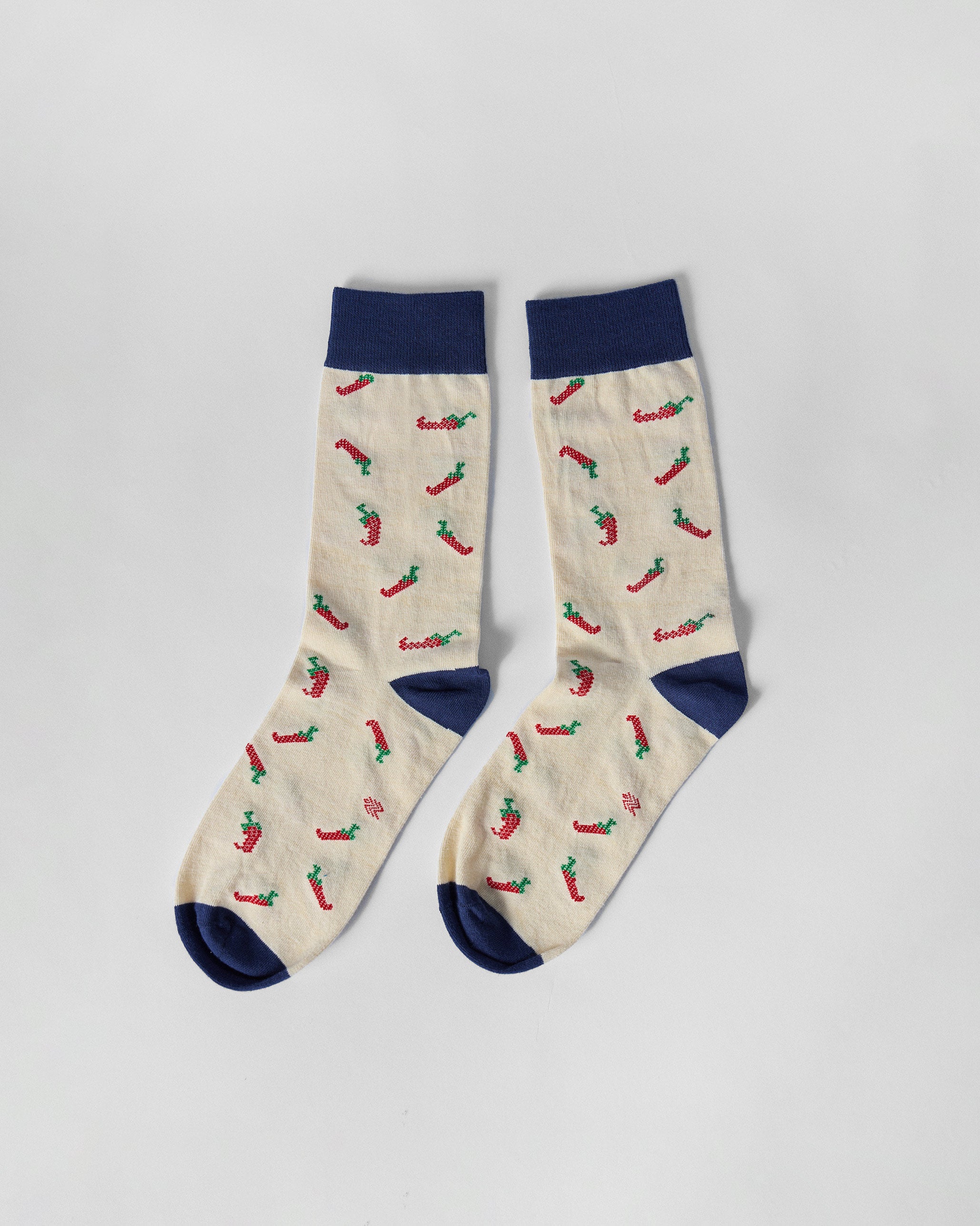 Chilli Pop Socks - Ivory & Red