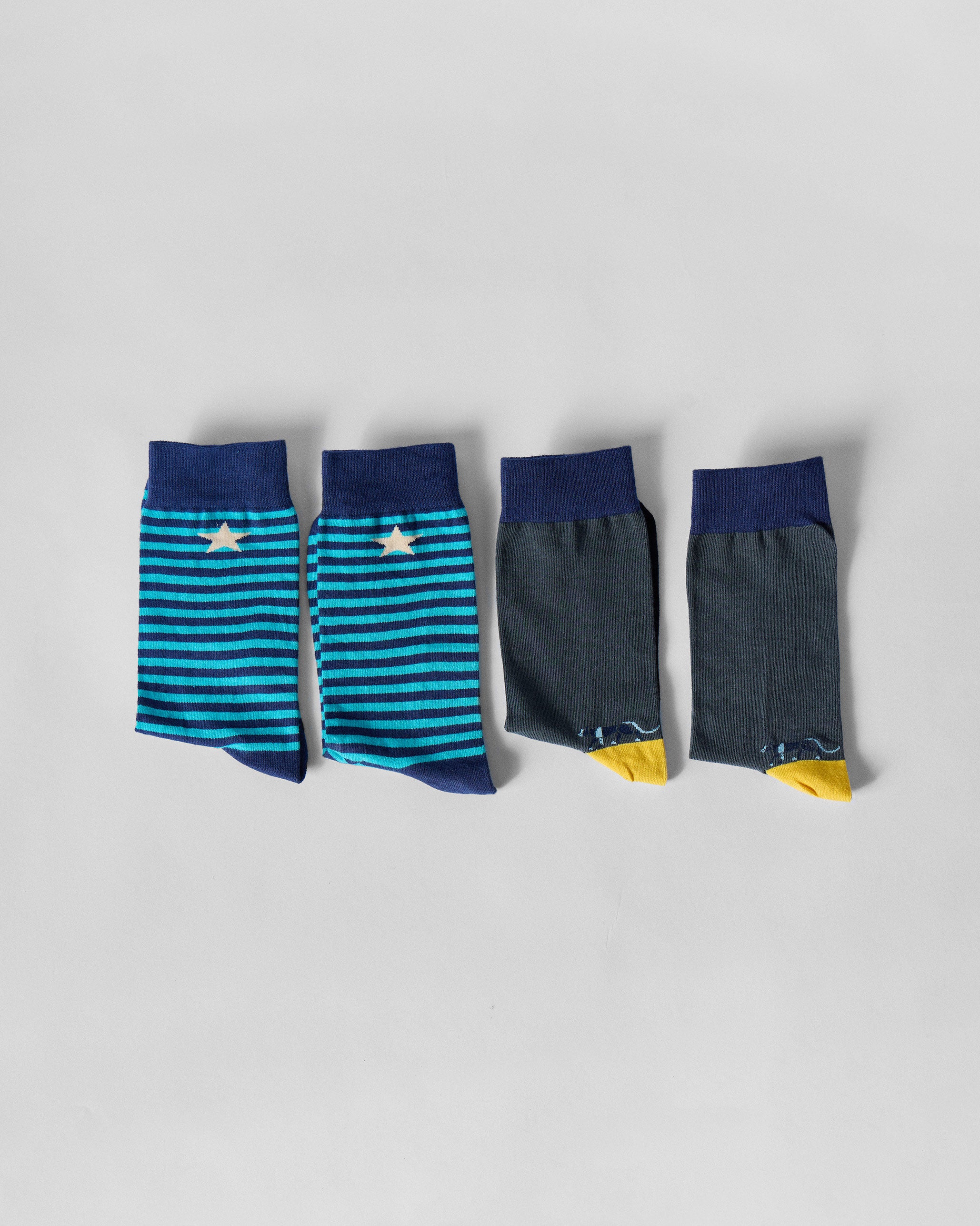 Men's Stride Socks - Charcoal & Riverside Blue