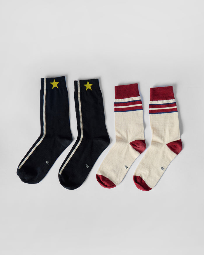 Men's Orbit Socks - Black & Maroon