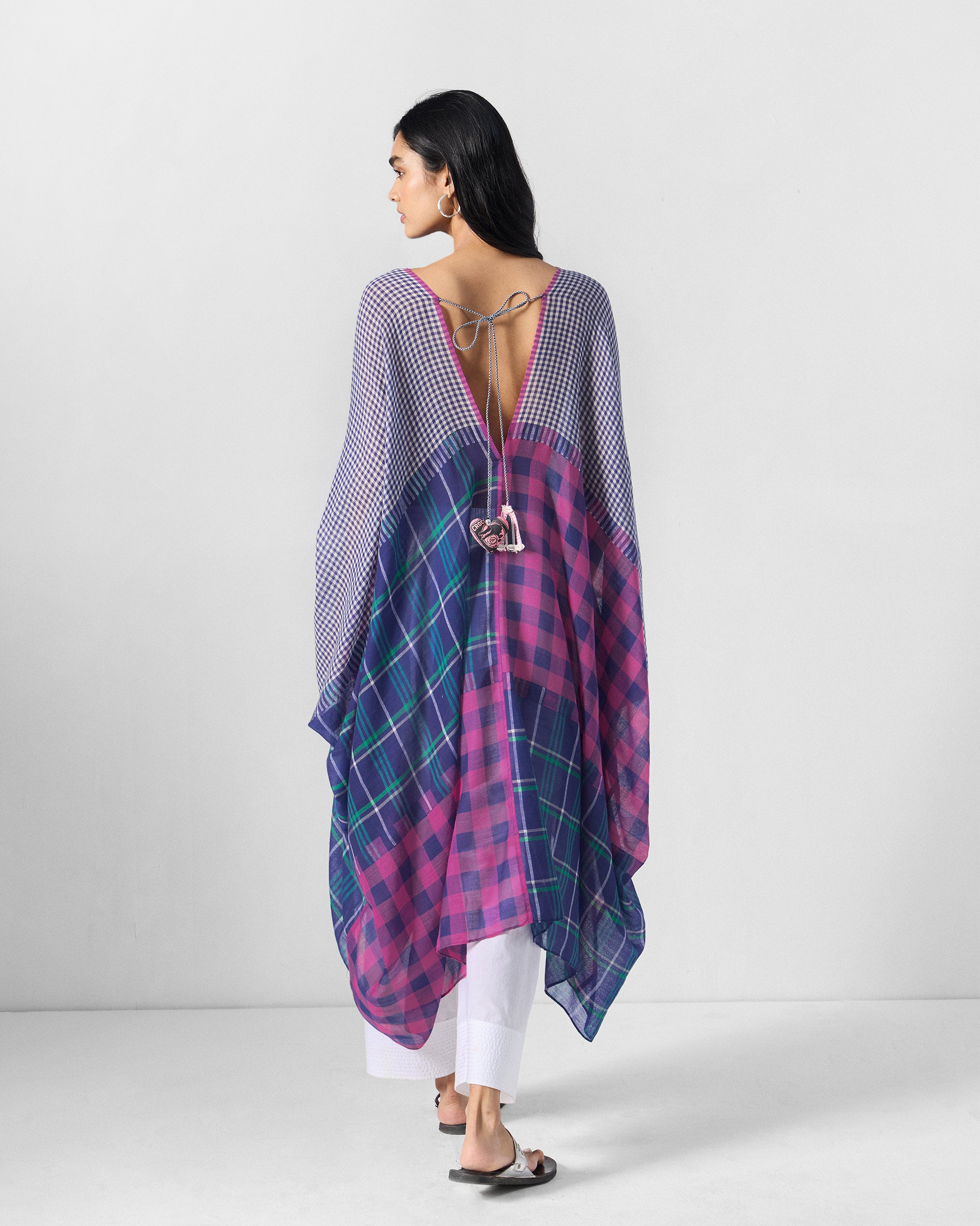 Draped Kaftan - Multicolour Checks