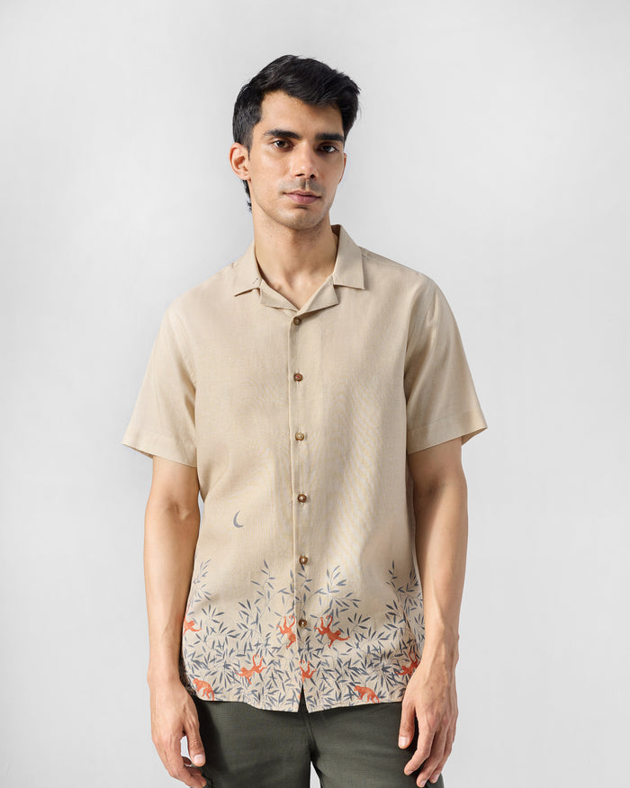 Delta Shirt - Printed Linen Relaxed Fit