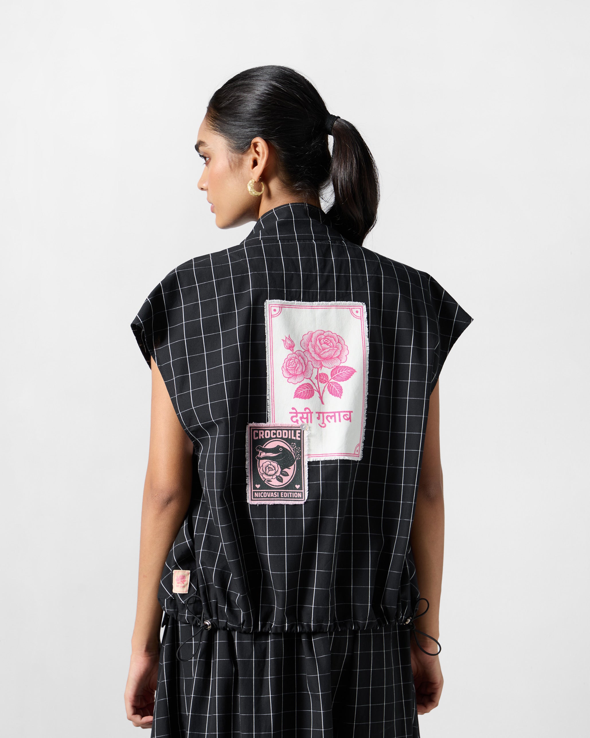 Renai Top - Black & White Checks