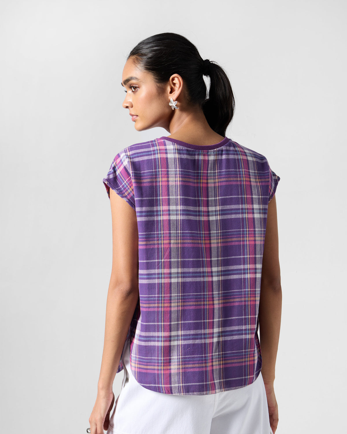 Flow Reversible Top - Purple Checks