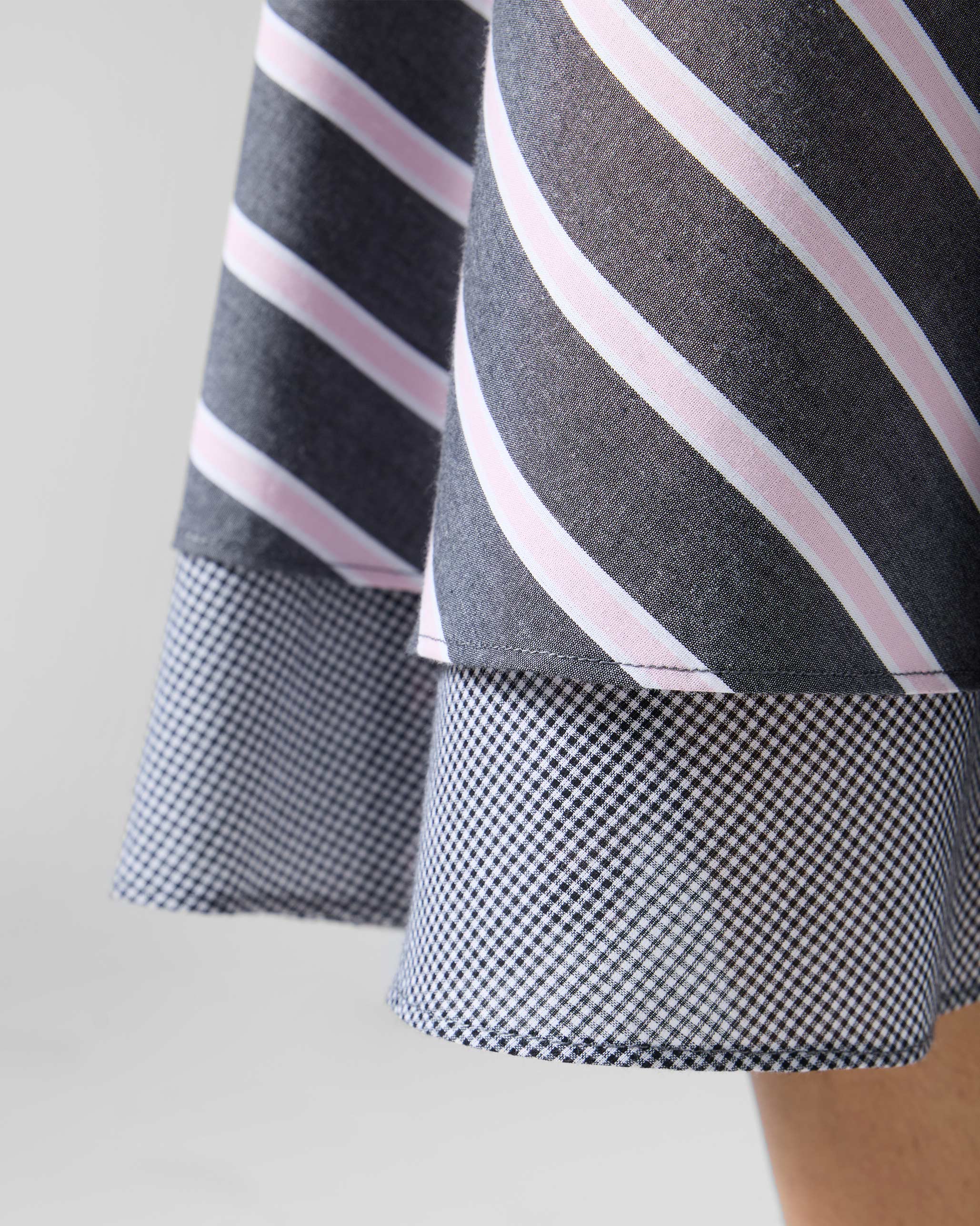 Tapas Layered Dress - Charcoal & Pink Stripes