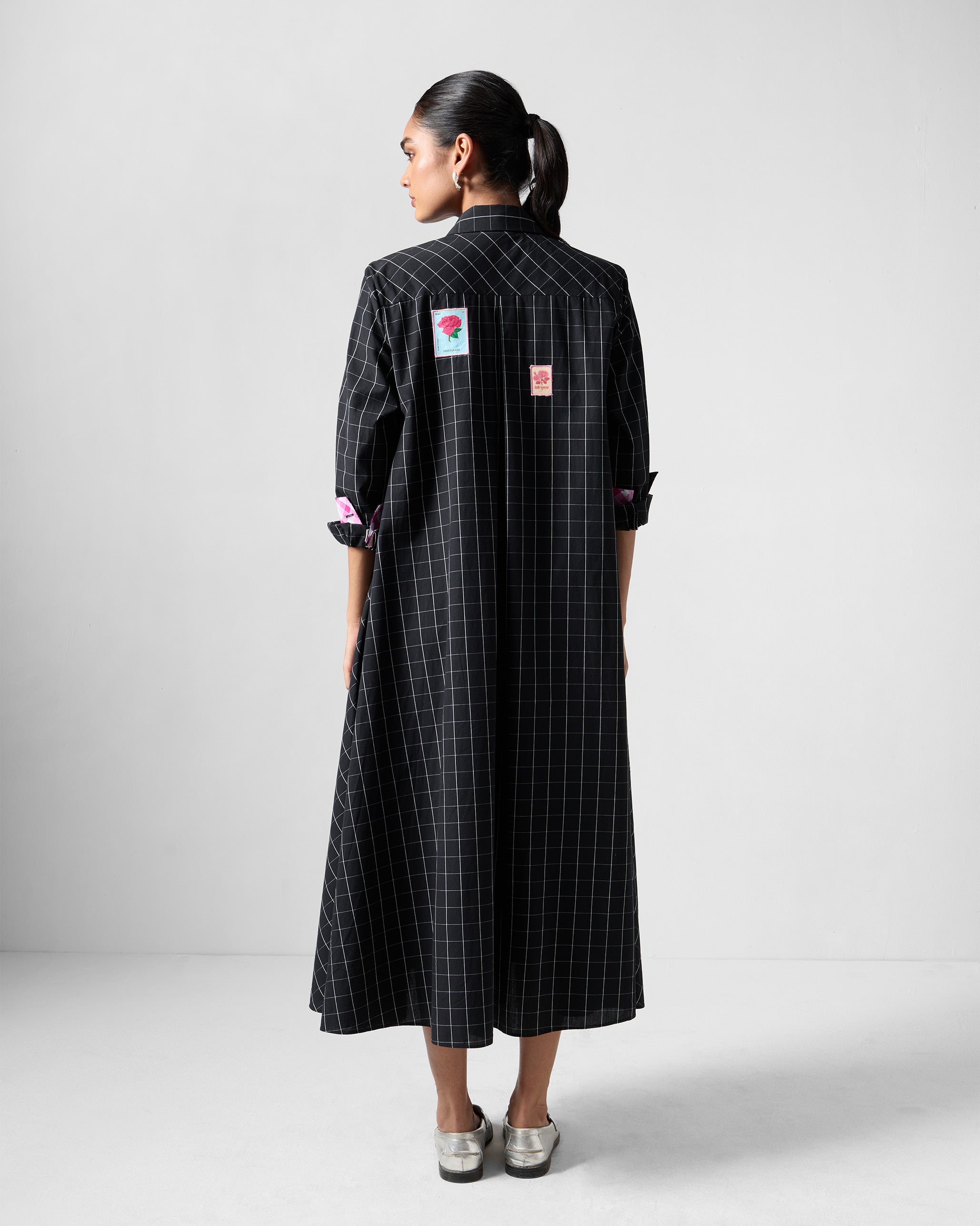 Spiti Shirt Dress - Black & White Checks