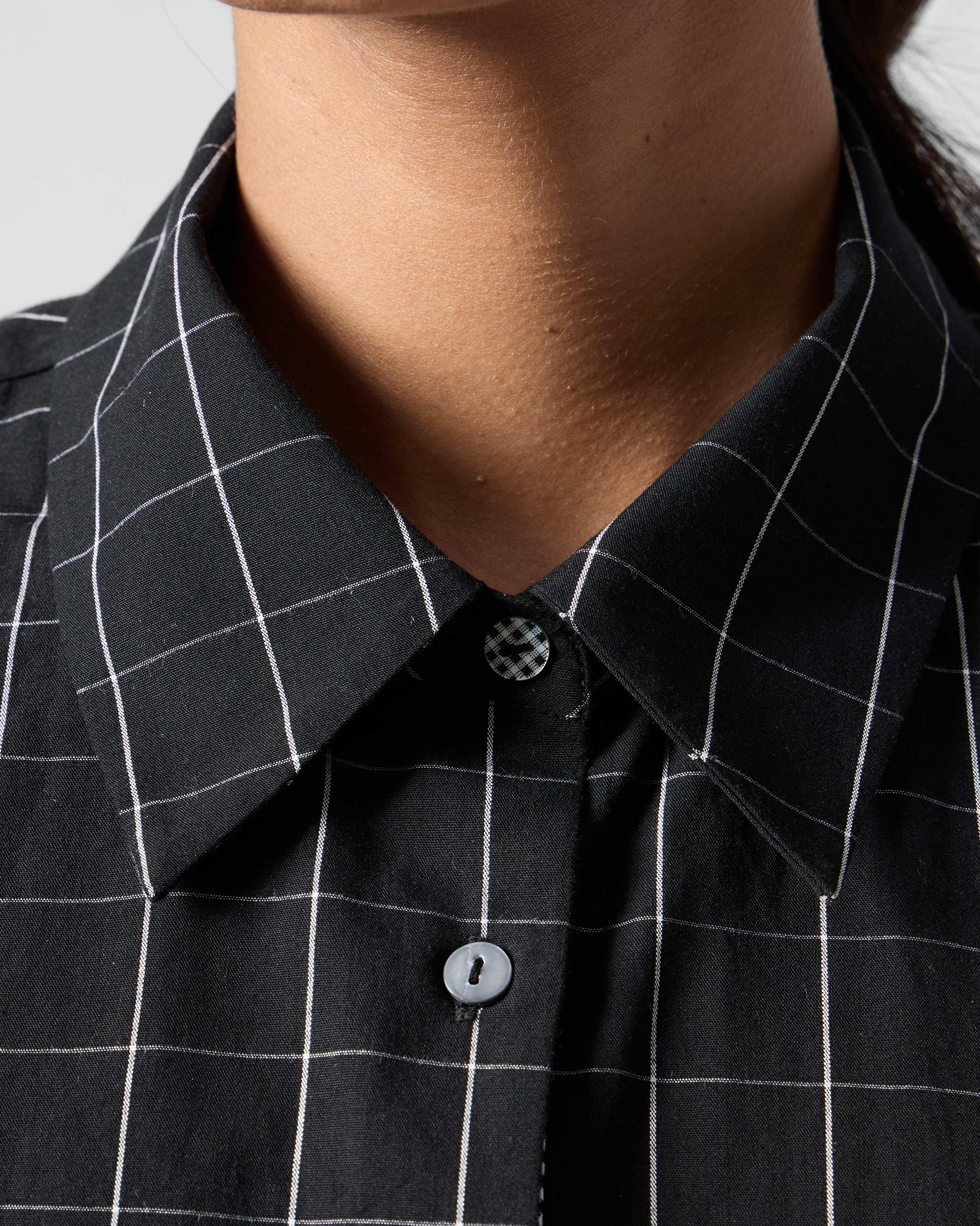 Spiti Shirt Dress - Black & White Checks