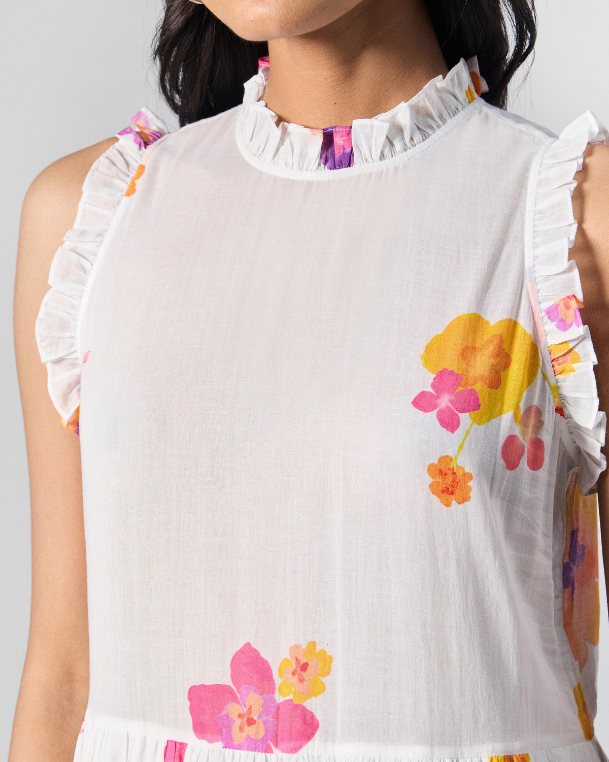 Reah Dress - Printed Cotton Kora Relaxed Fit