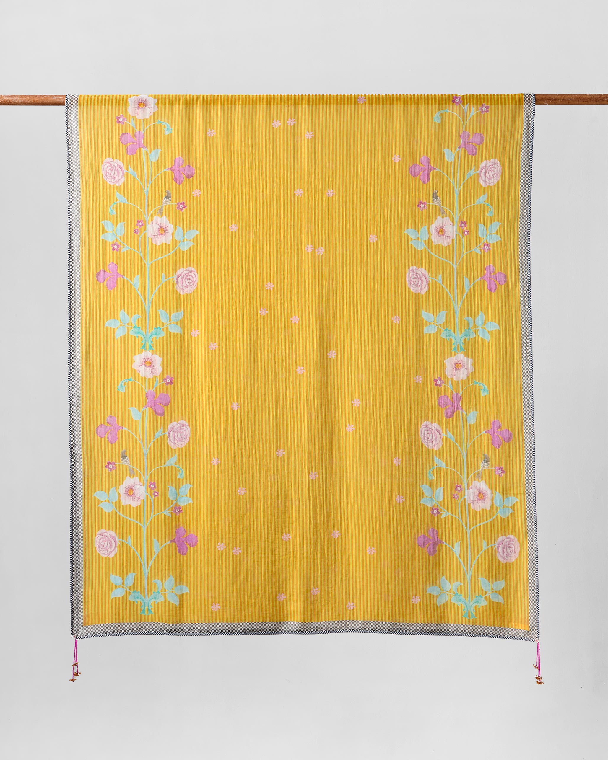 Ganga Buta Dupatta - Yellow & Multicolor Printed