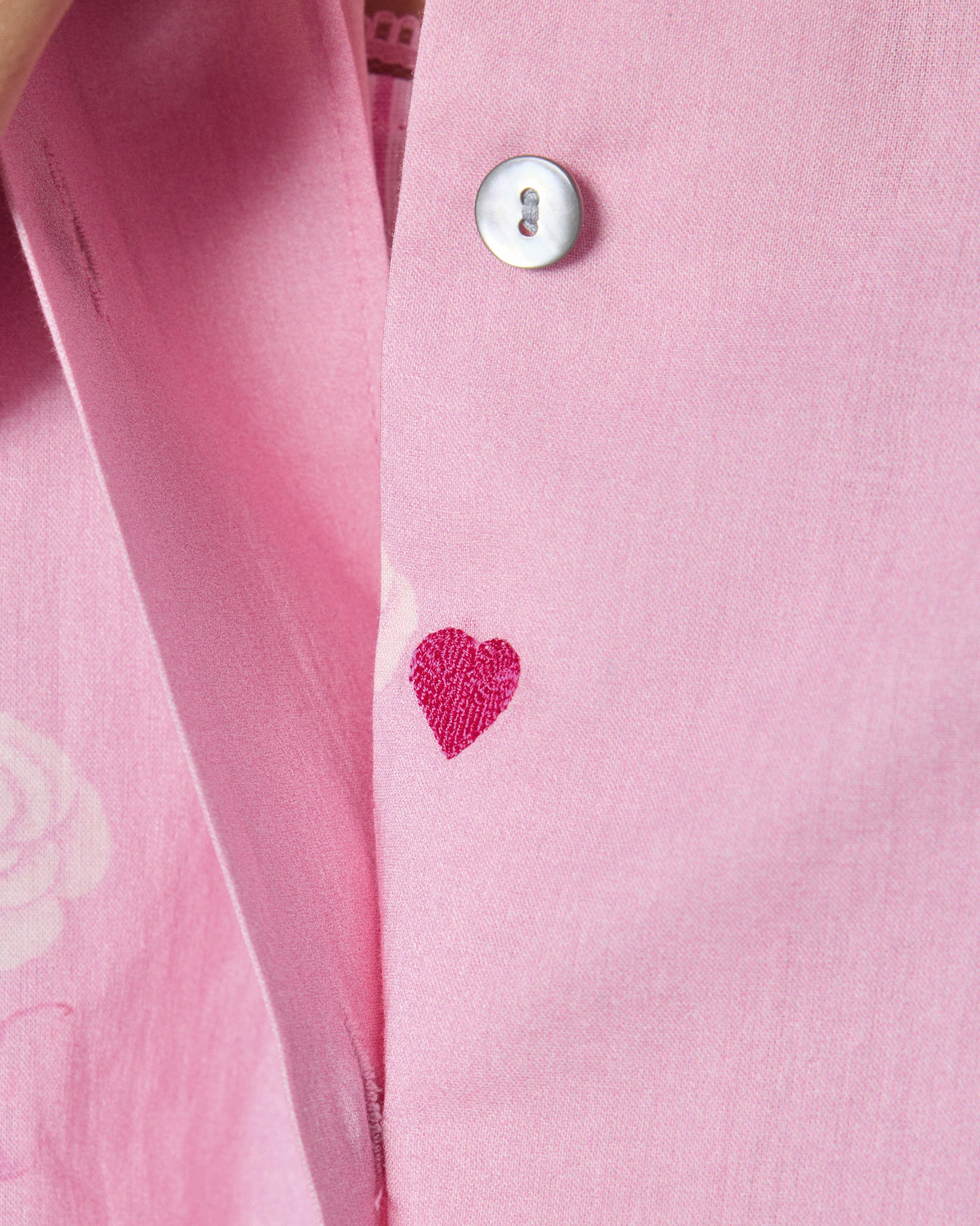 Raha Slit Back Tunic - Soft Pink & White Printed