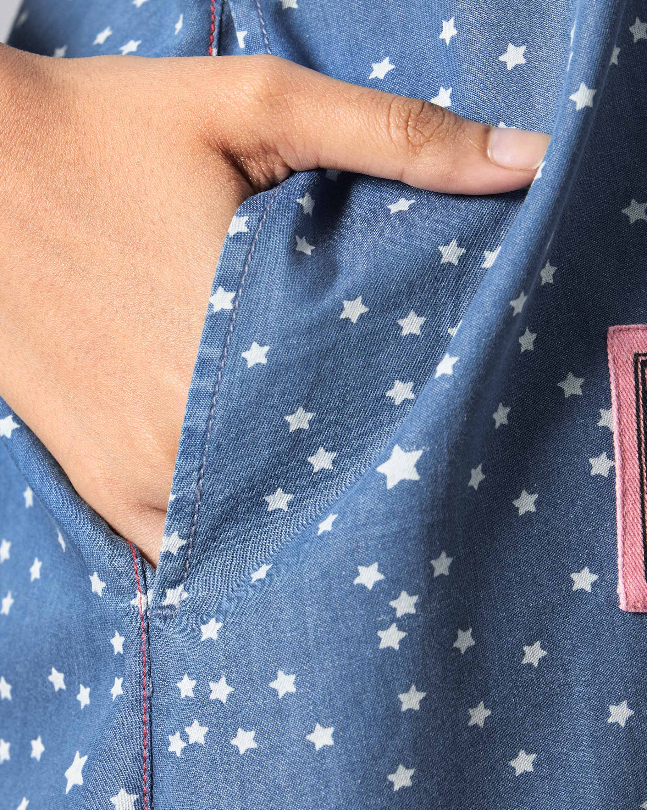 Ebb Dress - Blue & White Printed