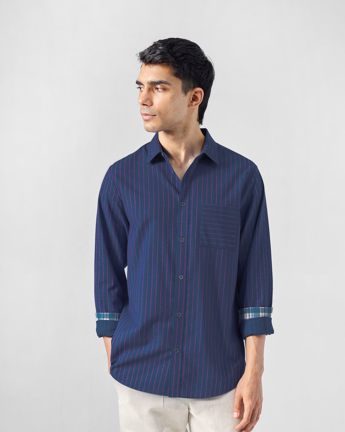 Flow Shirt - Striped Yarn-Dyed Cotton Tailored Fit