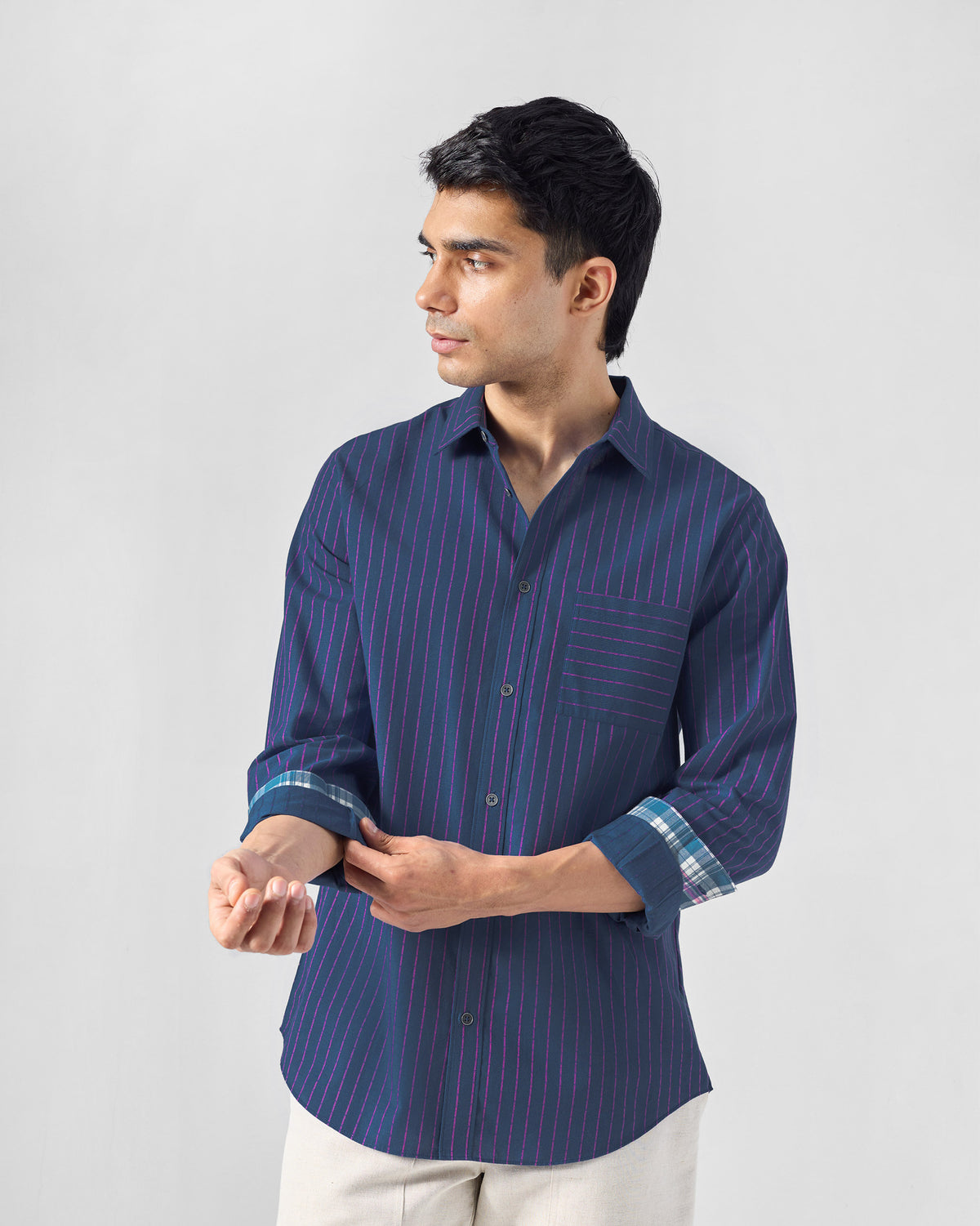 Flow Shirt - Striped Yarn-Dyed Cotton Tailored Fit