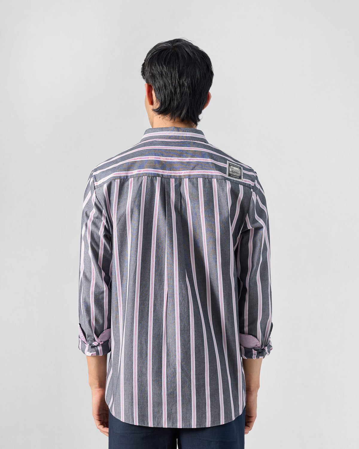 Classic Shirt - Charcoal & Pink Striped