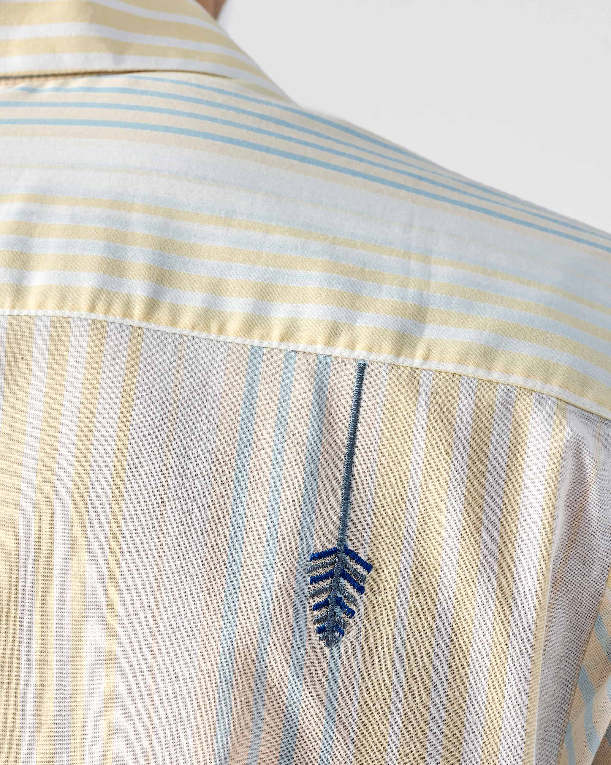 Flow Half Sleeve Shirt - Yellow & Blue Striped