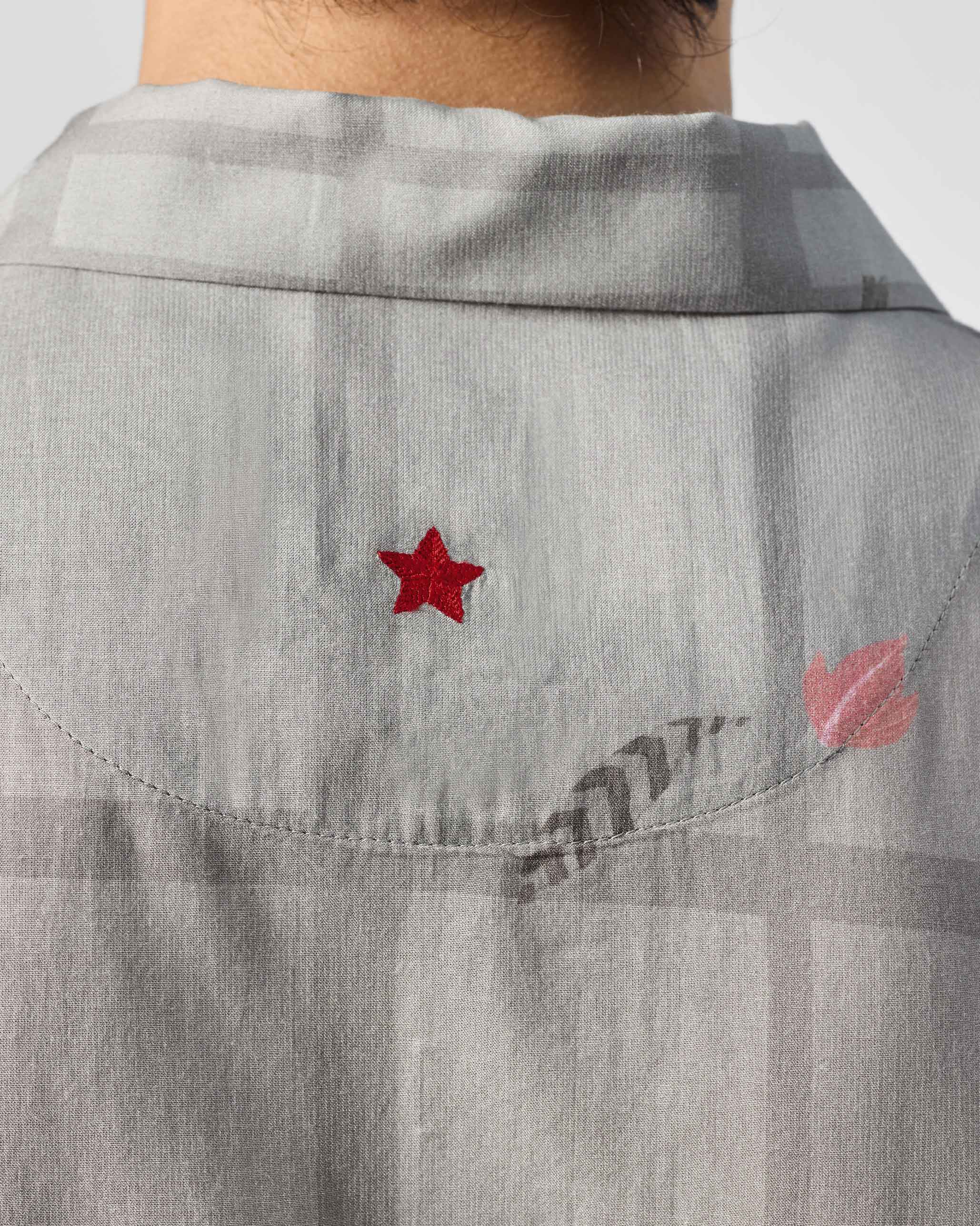 Mistari Shirt - Charcoal Printed