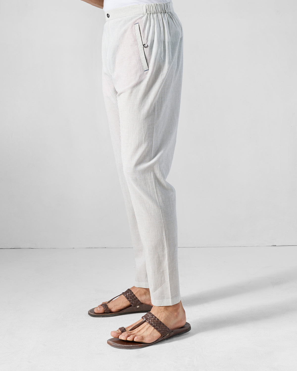 Kurta Pants - Charcoal & White Striped