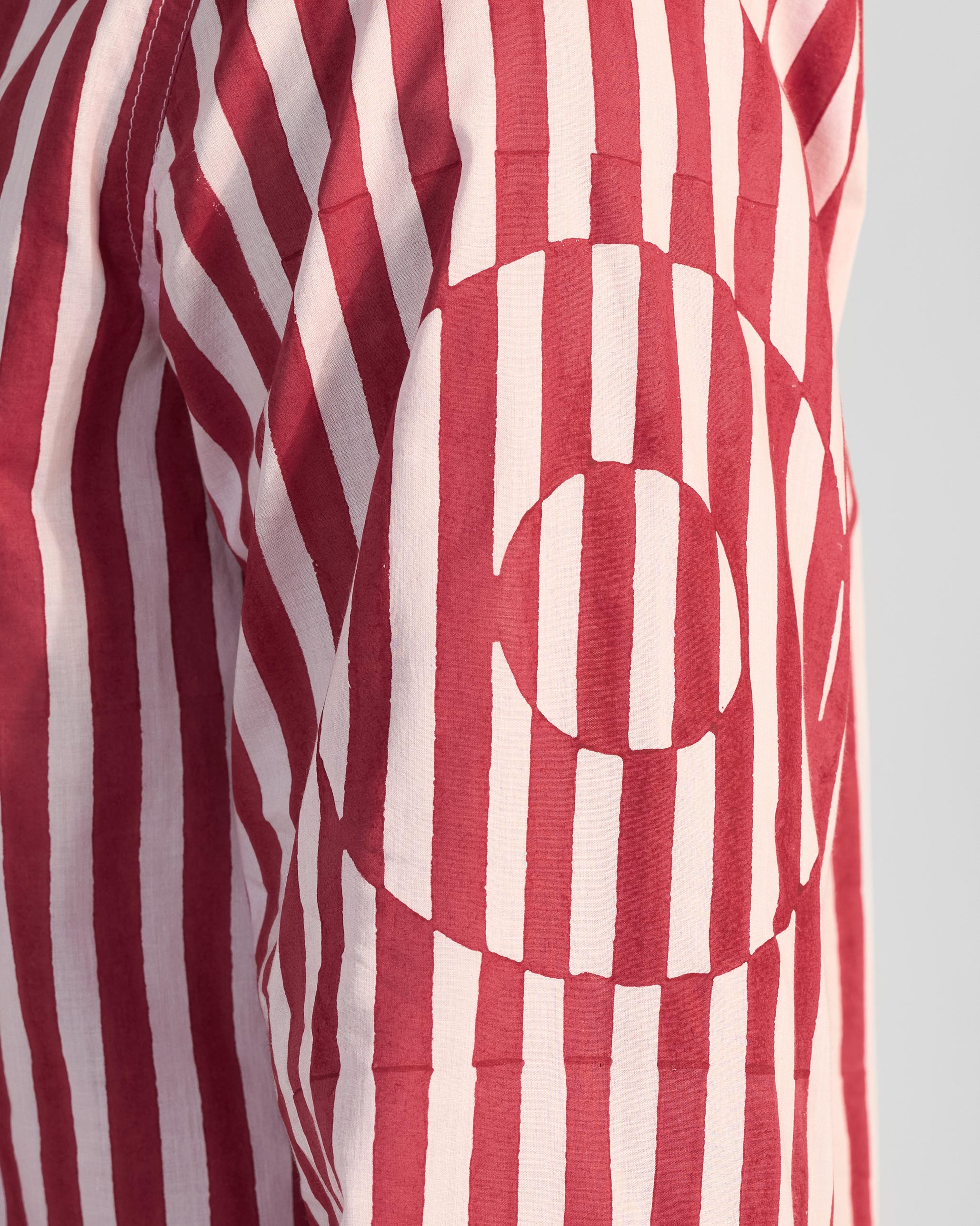 Civet Shirt - Red & White Stripes Print