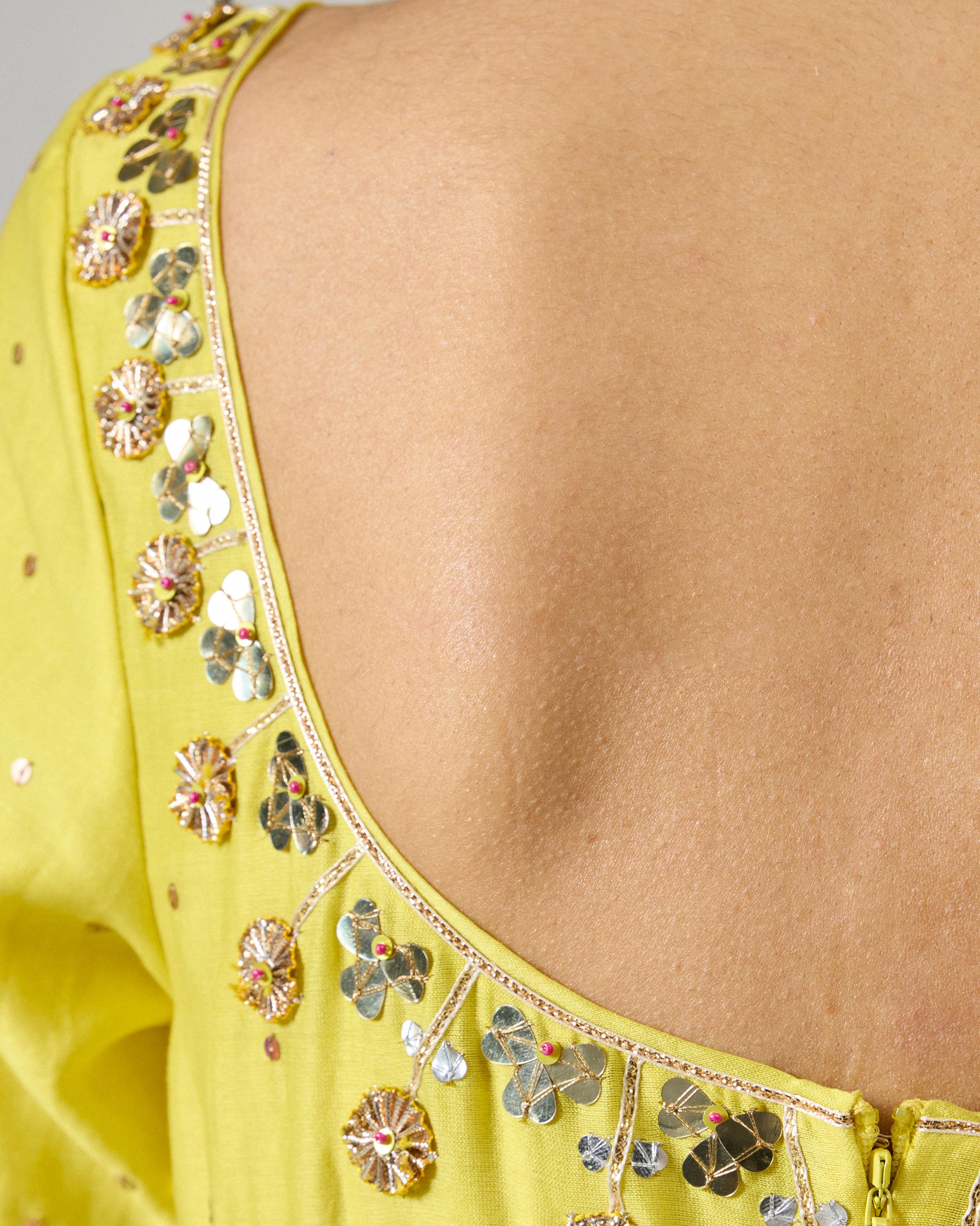 Cherai Kurta - Yellow Embroidered