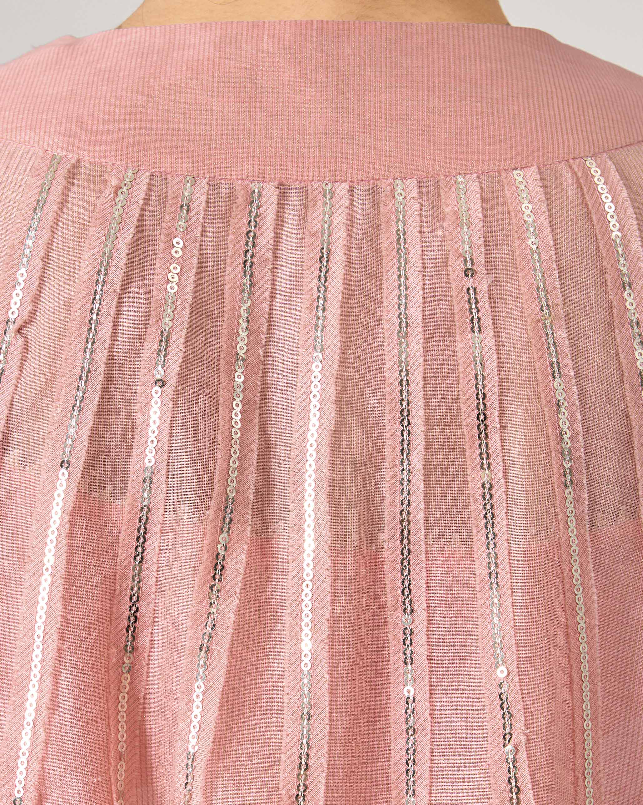 Sukhna Kurta with Slip - Pink Embroidered