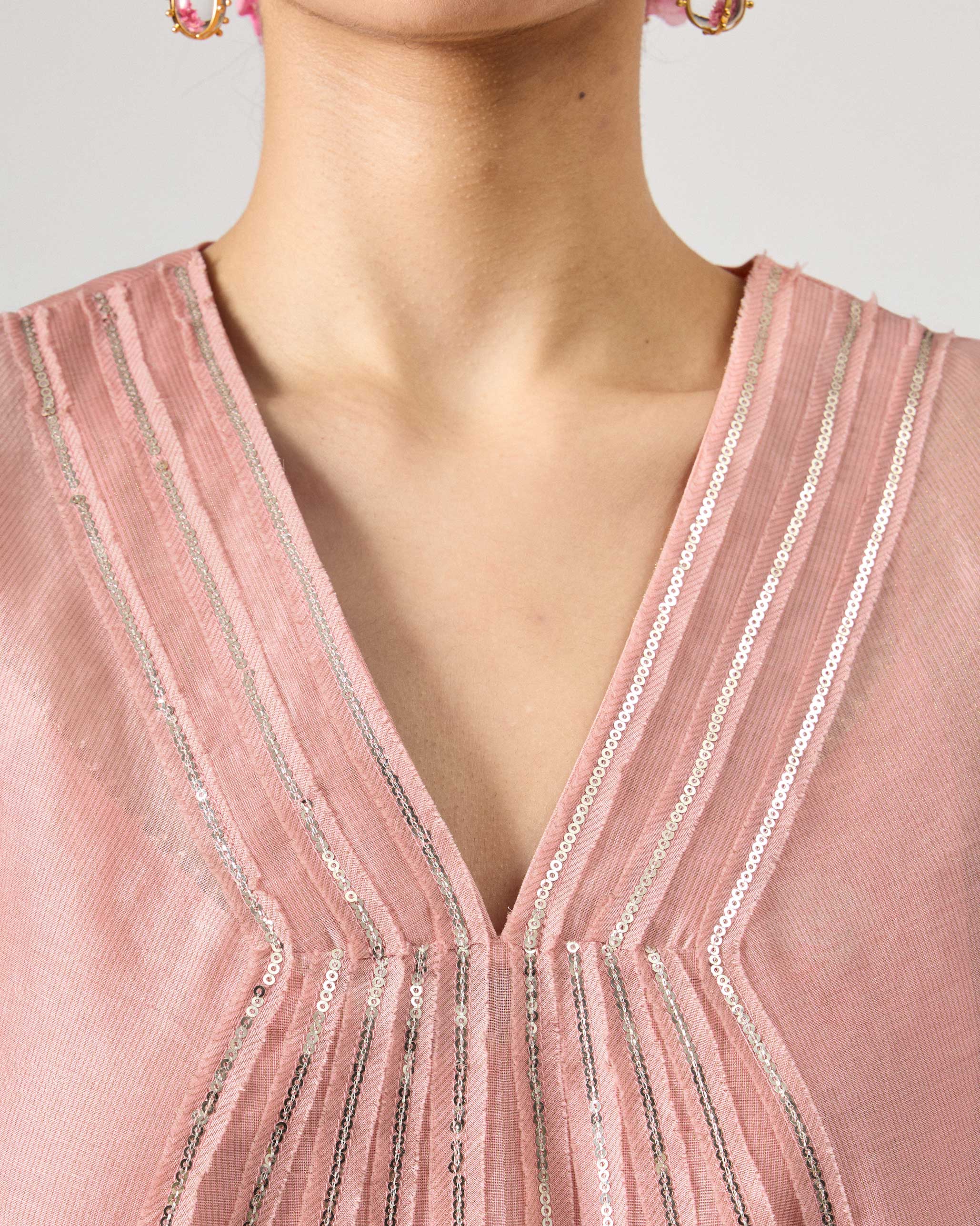 Sukhna Kurta with Slip - Pink Embroidered