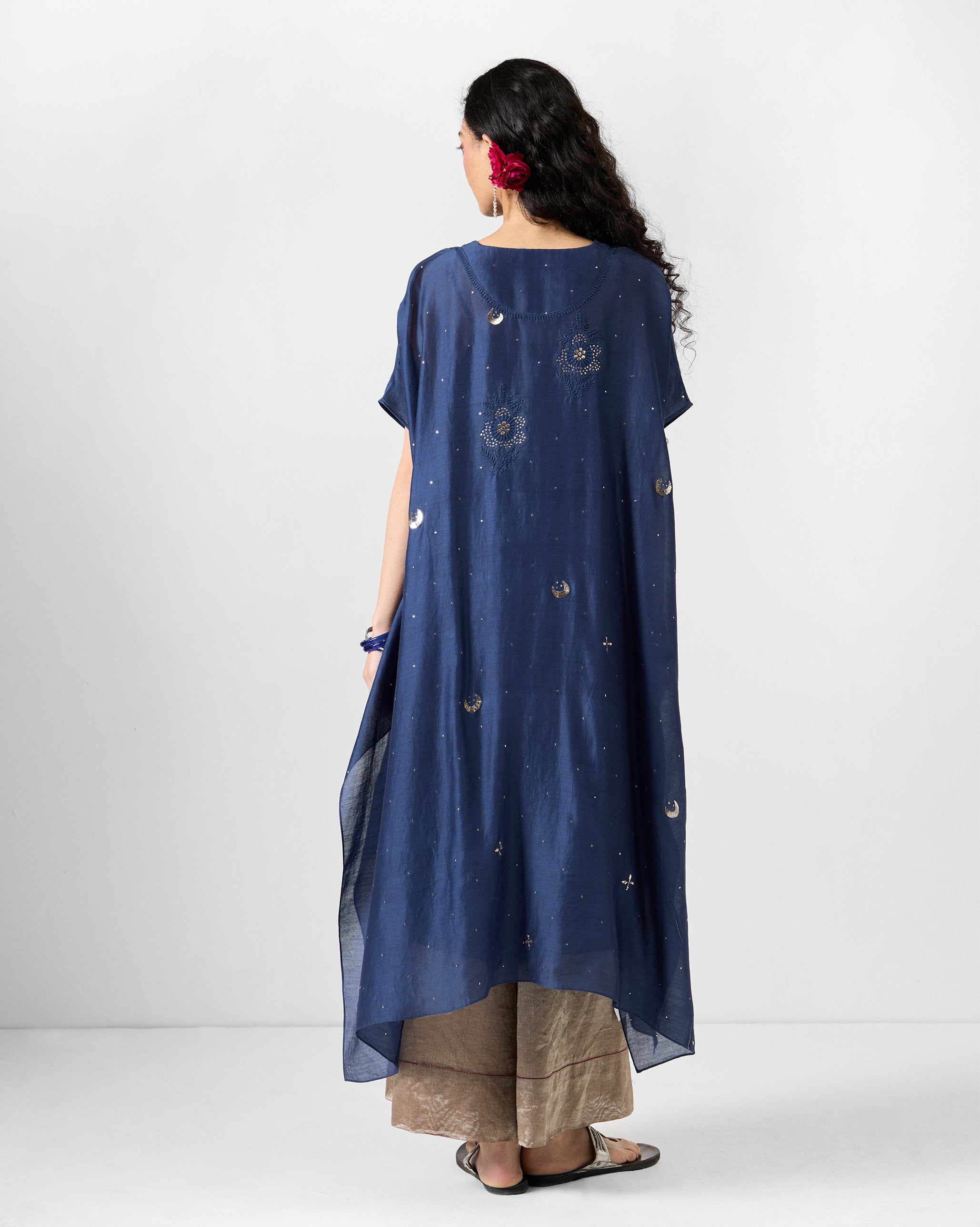 Koyna Kaftan - Indigo Embroidered