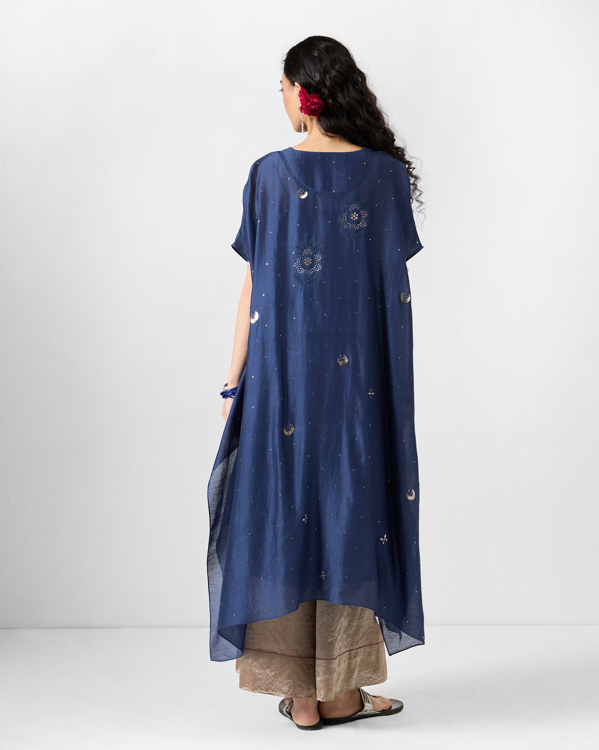 Koyna Kaftan - Indigo Embroidered