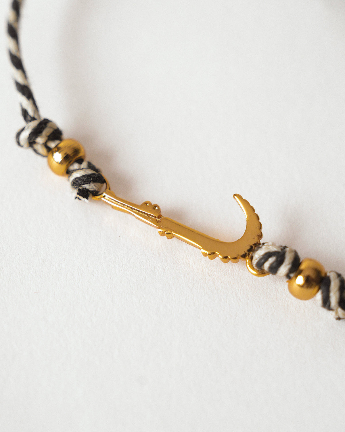 Croc Rakhi - Charcoal & White Stripes