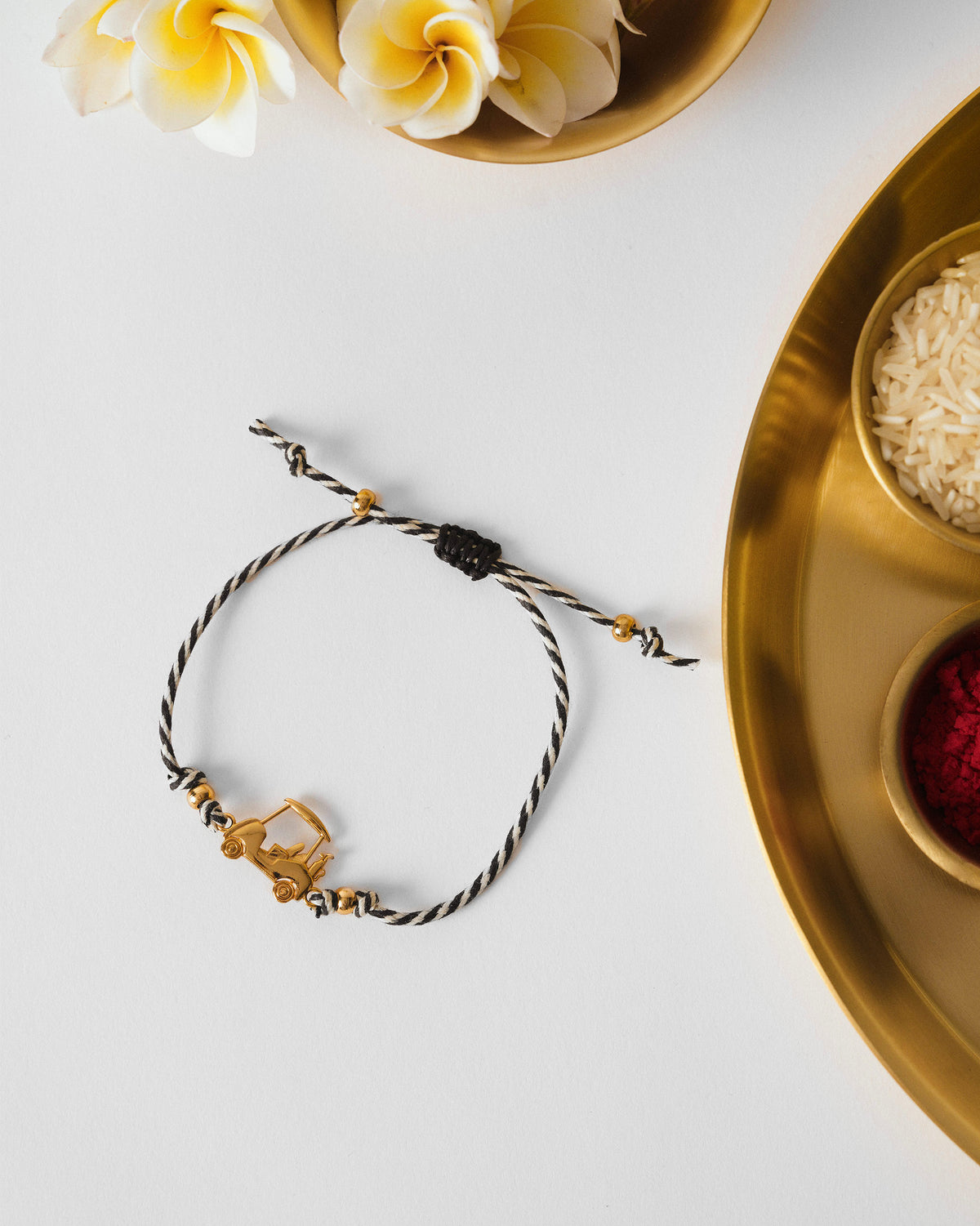 Golf Cart Rakhi - Charcoal & White Stripes