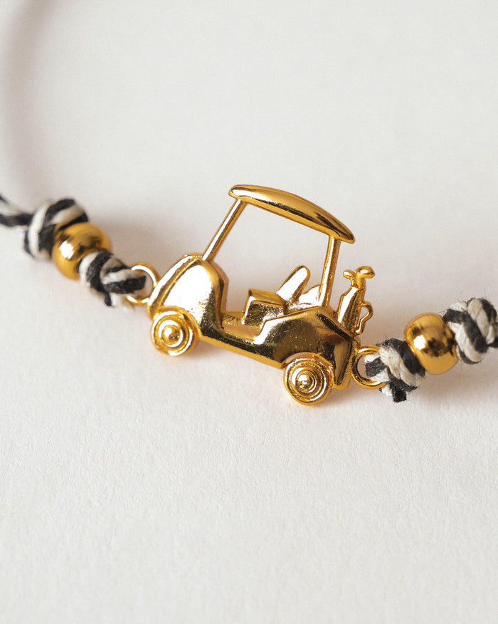 Golf Cart Rakhi - Charcoal & White Stripes