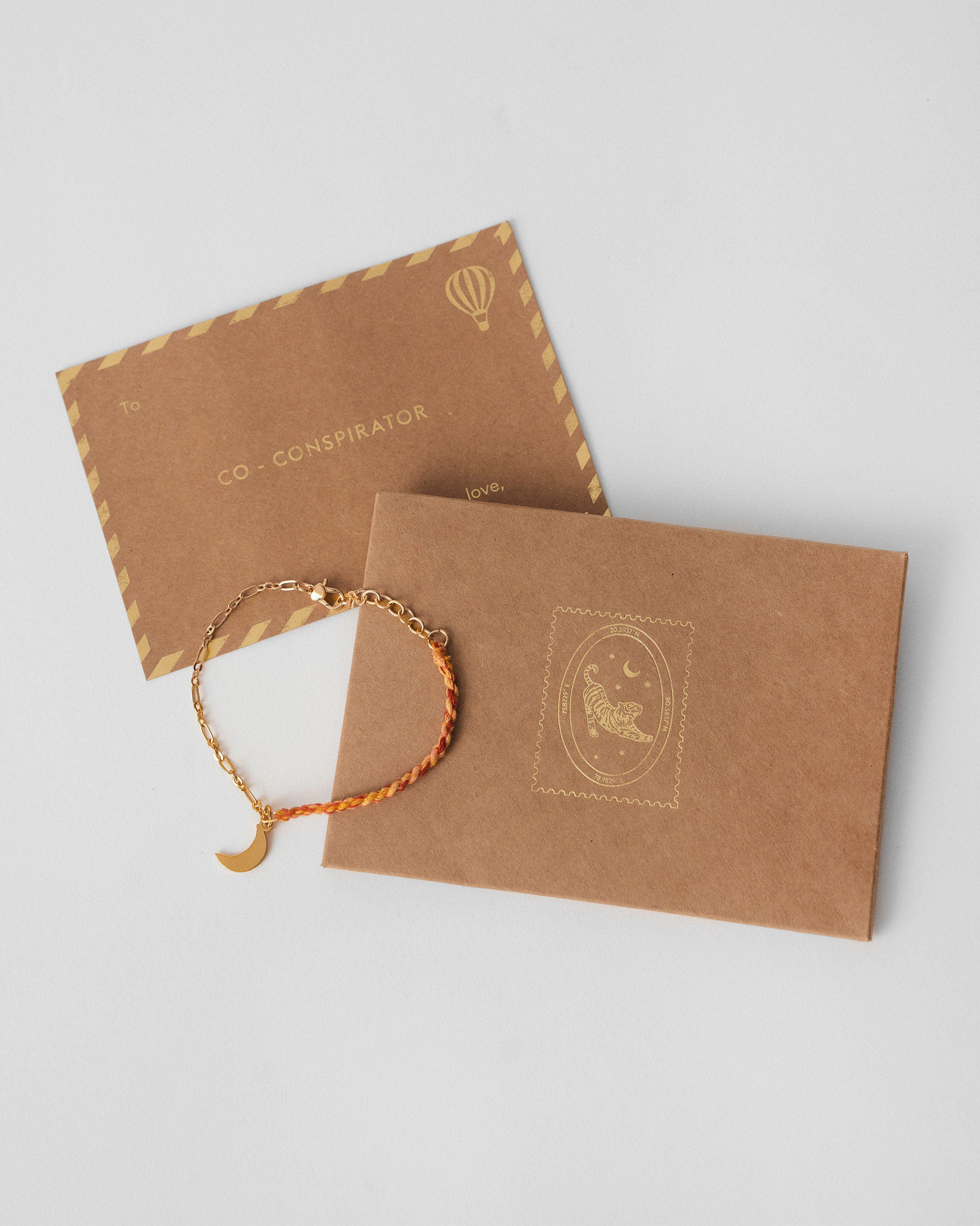 Crescent Charmlet - Gold & Red