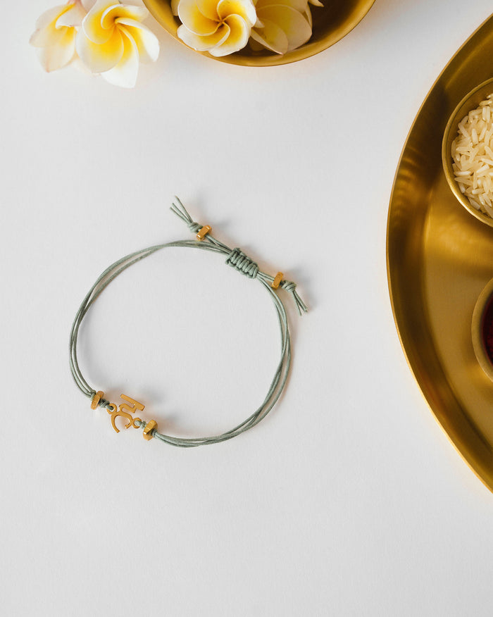 Alphabet H Rakhi - Aqua