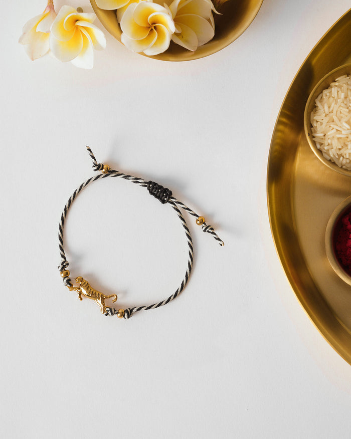Tiger Rakhi - Charcoal & White Stripes