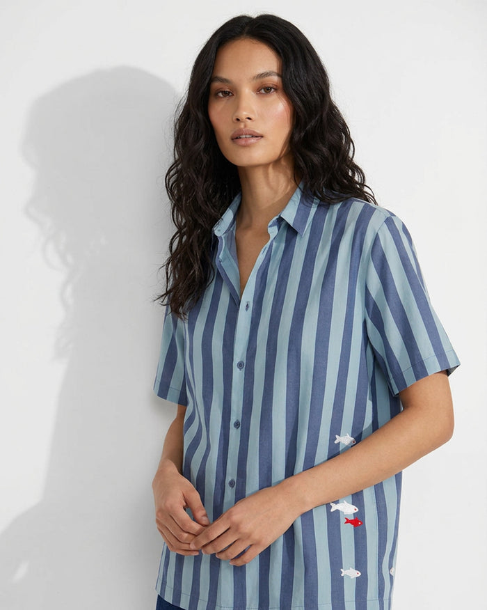 Nilambar Shirt - Blue Stripes