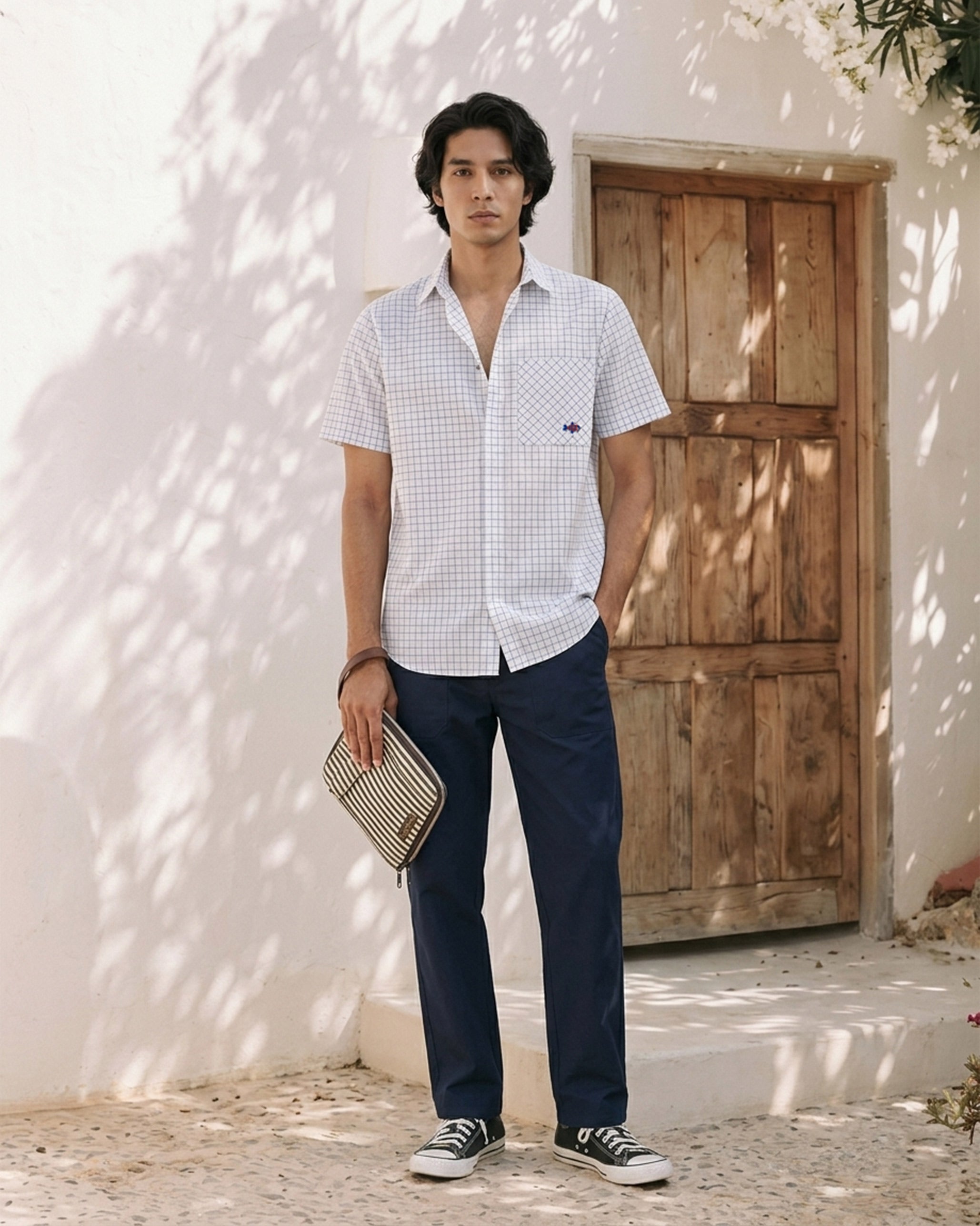 Parikrama Shirt - Navy & White Checks