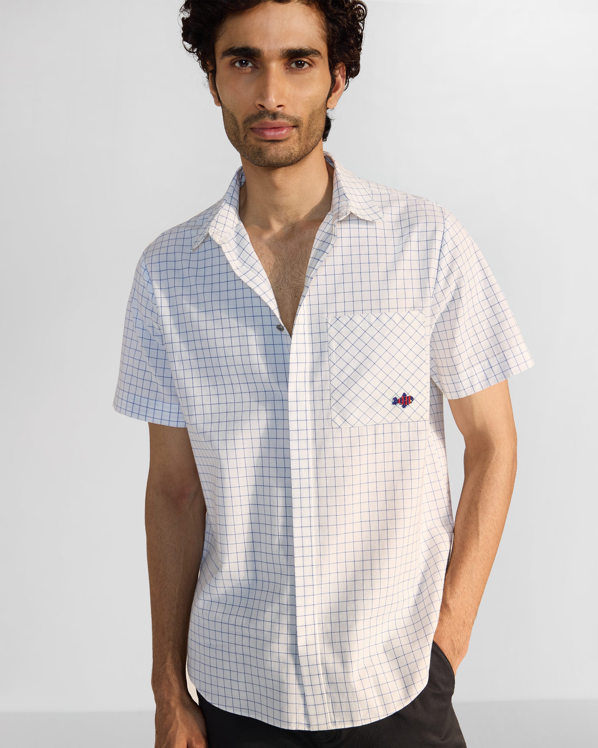 Parikrama Shirt - Navy & White Checks