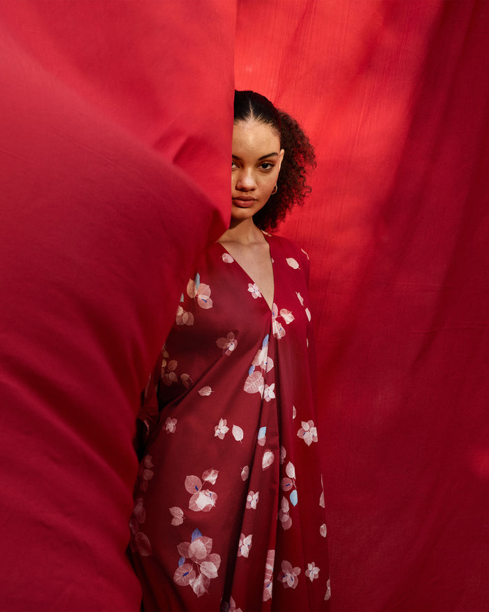Nova Kurta - Red Printed