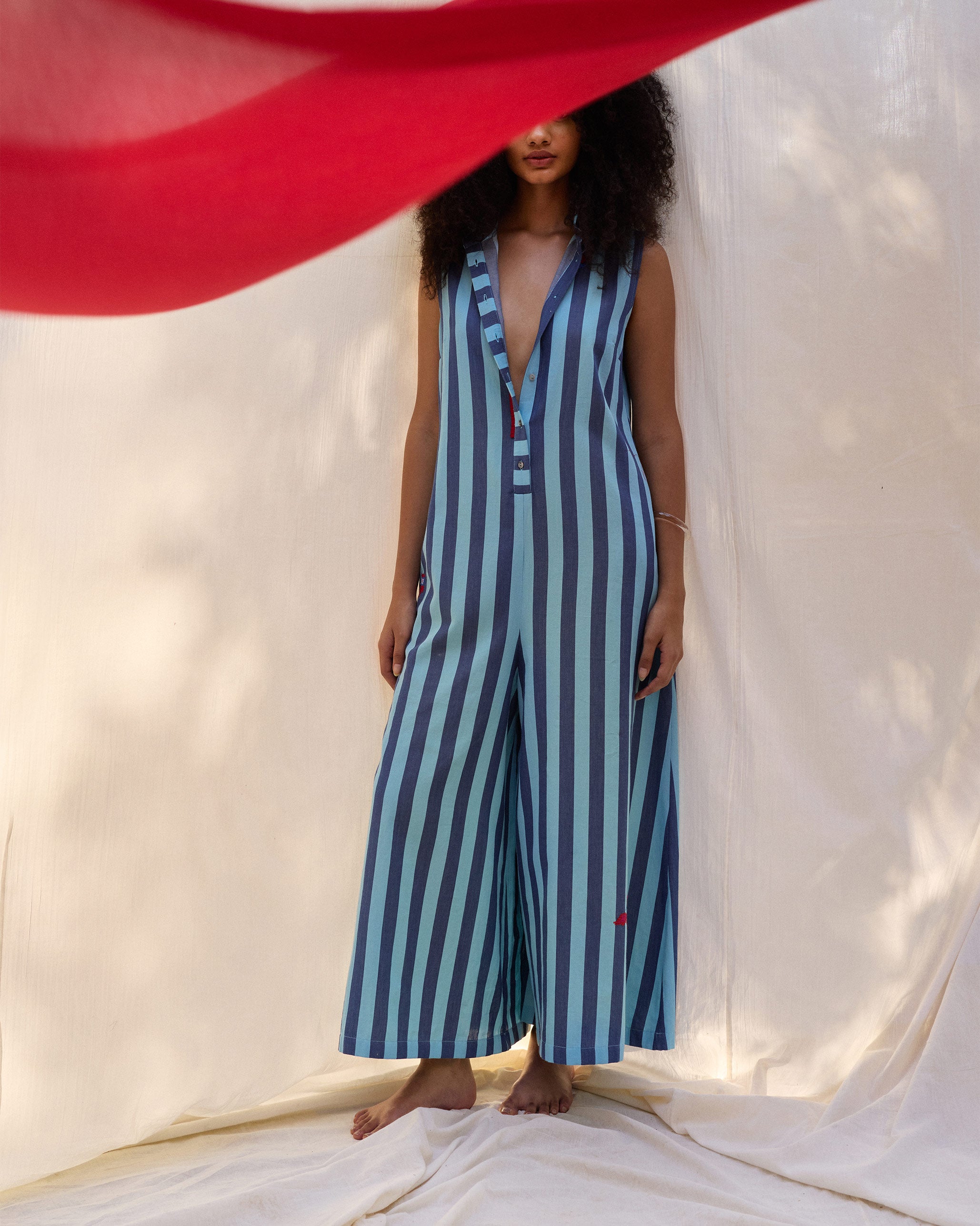 Bargi Jumpsuit - Blue Stripes
