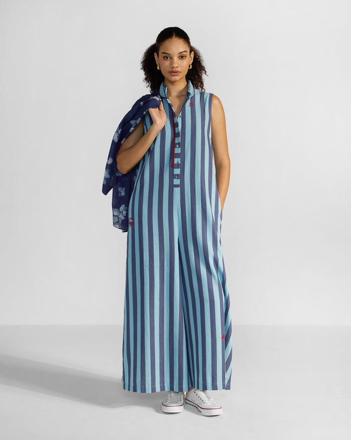 Bargi Jumpsuit - Blue Stripes
