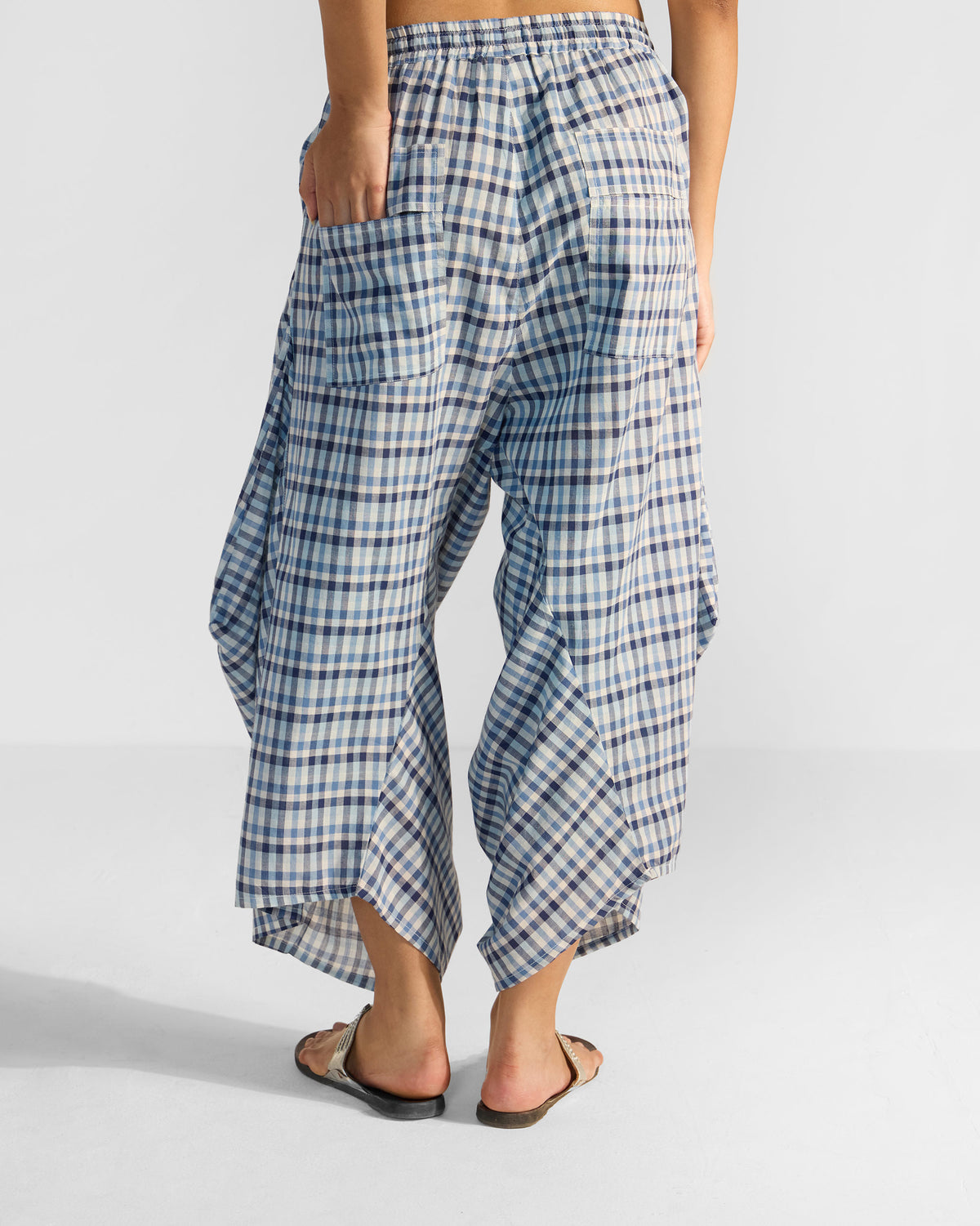 Yoka Trousers - Blue & White Checks