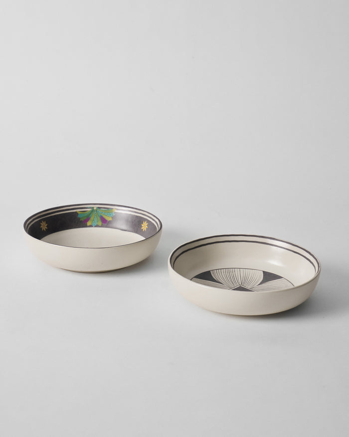 Palm Bloom Shallow Bowl - Set of 2
