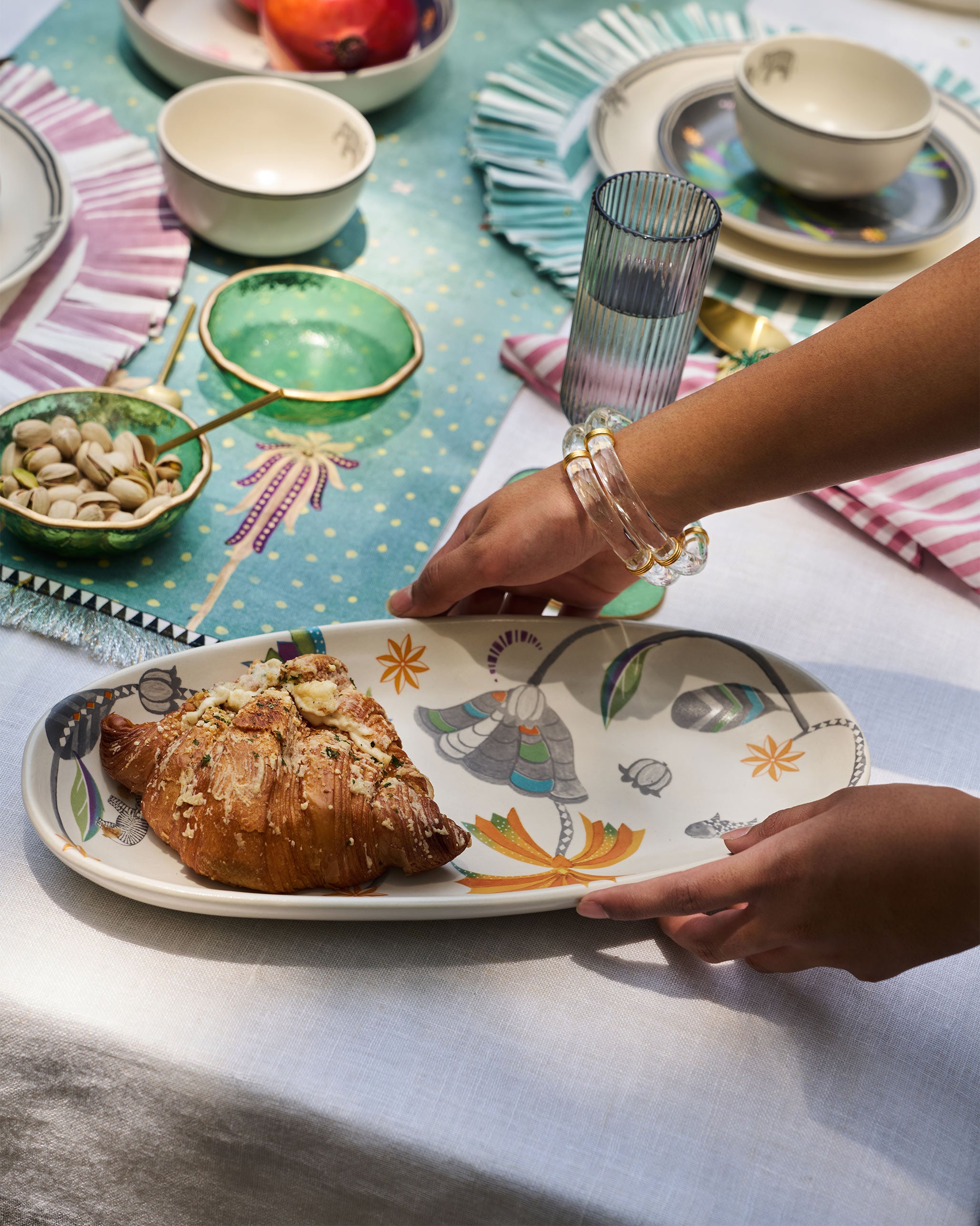 Palm Bloom Oval Platter